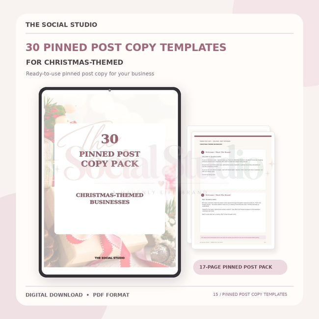 Christmas Theme – Pinned Post Copy Pack | The Social Studio