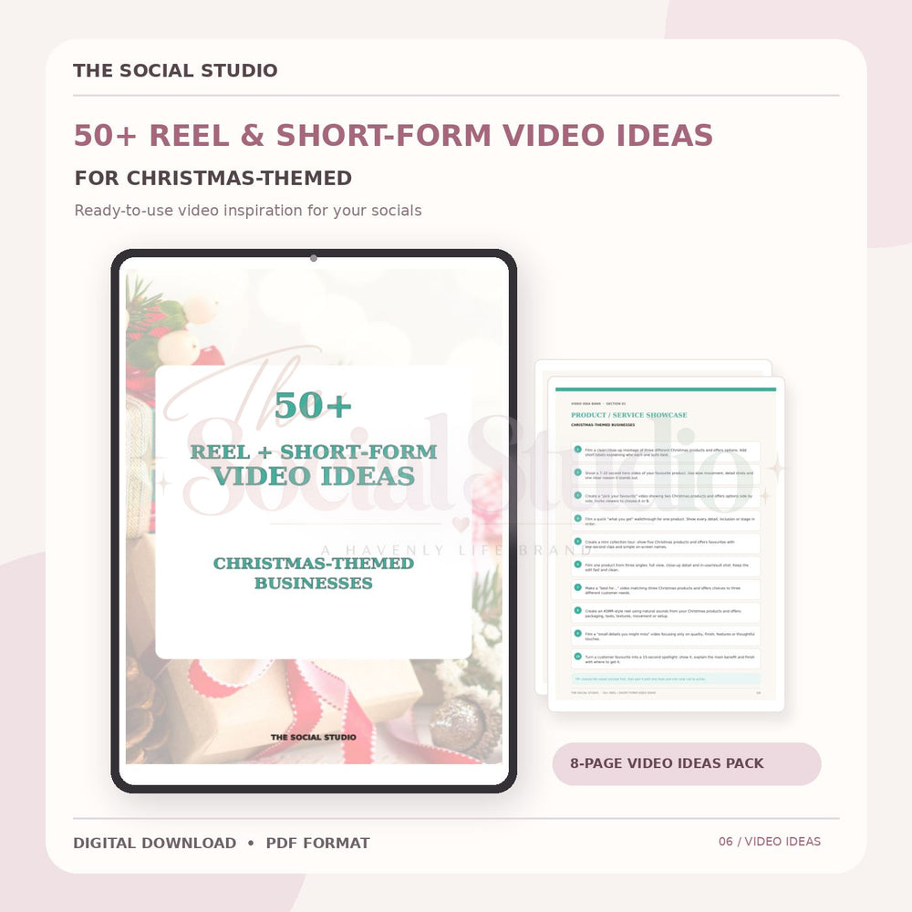 Christmas Theme – Reels & Short-Form Video Ideas Pack | The Social Studio