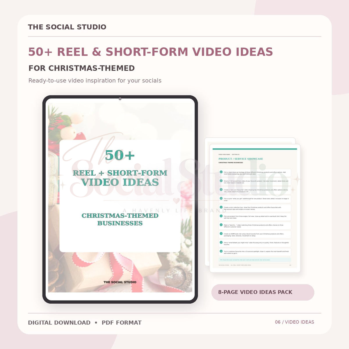 Christmas Theme – Reels & Short-Form Video Ideas Pack | The Social Studio