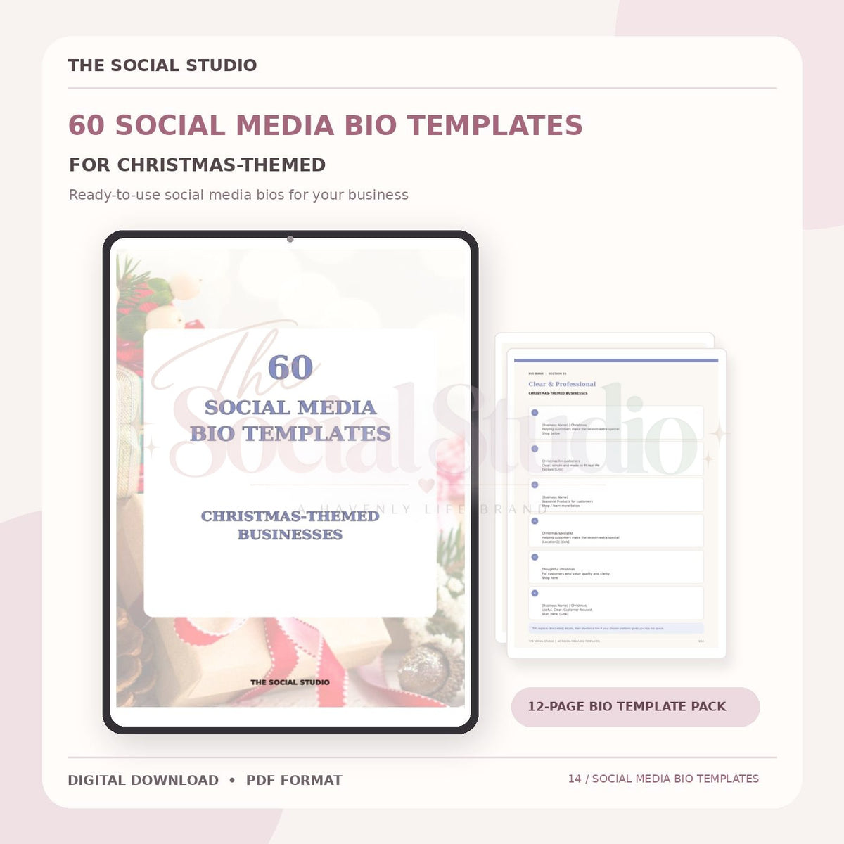 Christmas Theme – Social Media Bio Templates | The Social Studio