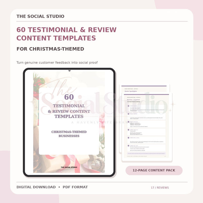 Christmas Theme – Testimonial & Review Content Templates | The Social Studio
