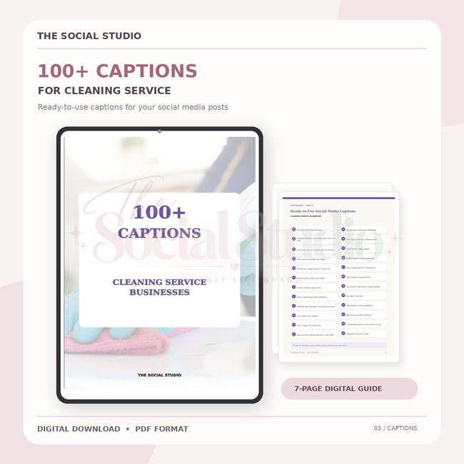 Cleaning Service – Caption Pack | The Social Studio