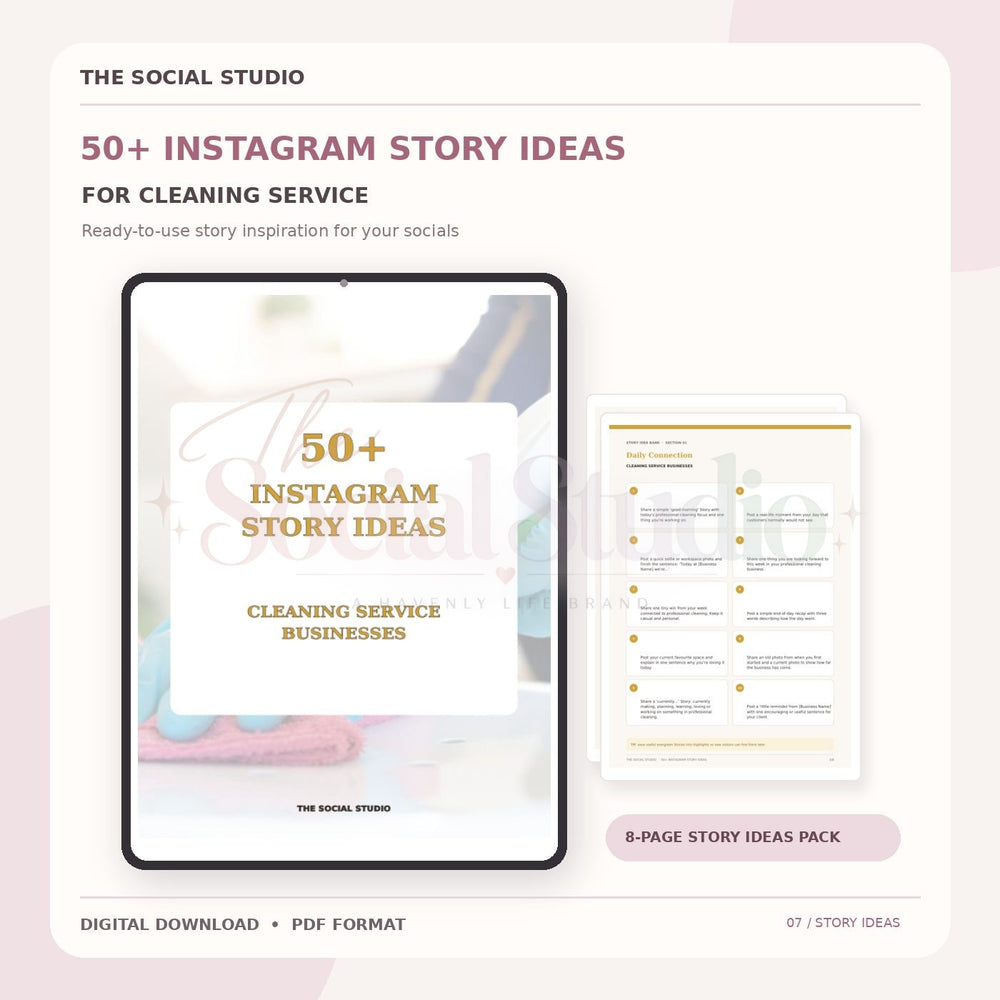 Cleaning Service – Instagram Story Ideas Pack | The Social Studio