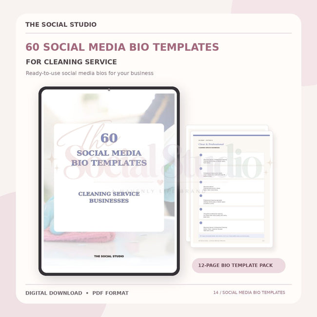 Cleaning Service – Social Media Bio Templates | The Social Studio