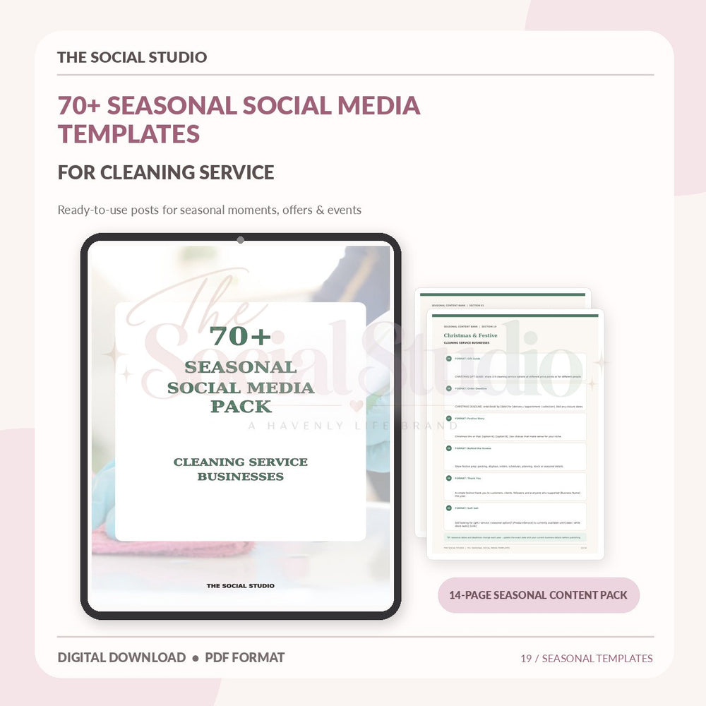 Cleaning Service – Seasonal Social Media Pack | The Social Studio