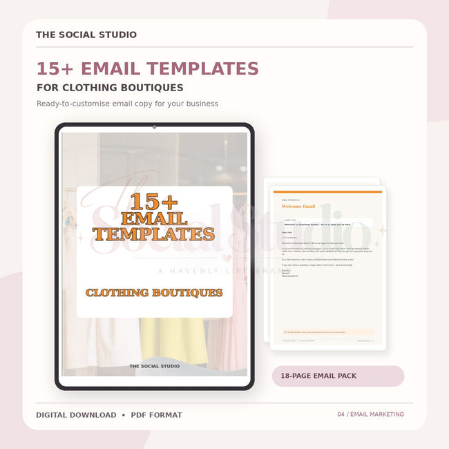 Clothing Boutiques – Email Templates Pack | The Social Studio