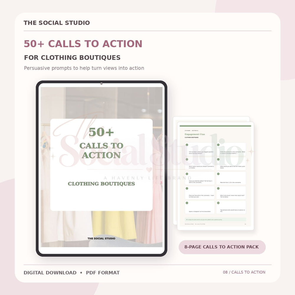Clothing Boutiques – Calls to Action Pack | The Social Studio