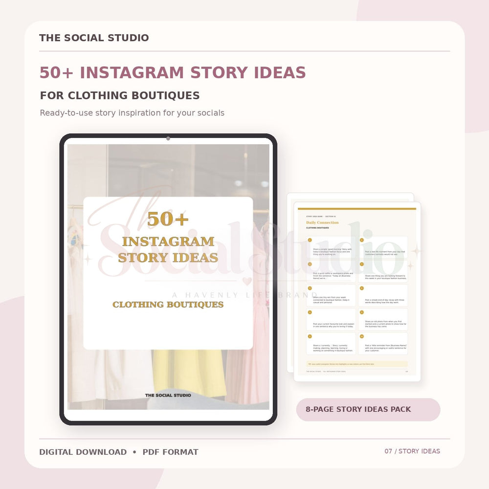 Clothing Boutiques – Instagram Story Ideas Pack | The Social Studio