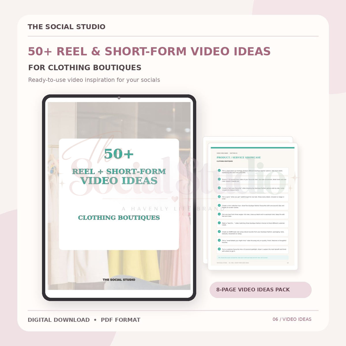 Clothing Boutiques – Reels & Short-Form Video Ideas Pack | The Social Studio