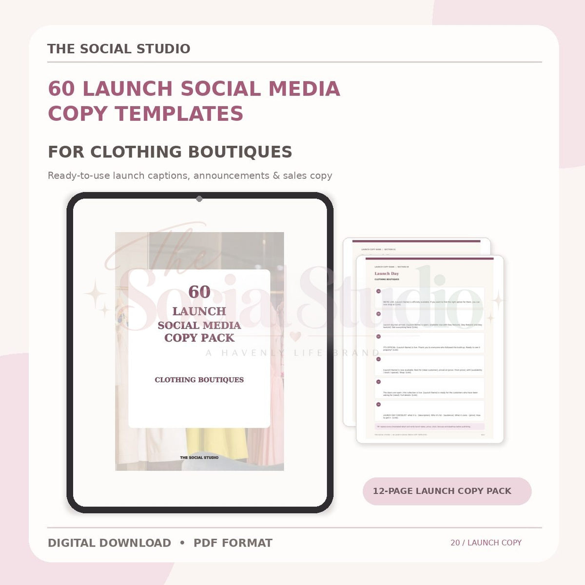 Clothing Boutiques – Launch Social Media Copy Pack | The Social Studio