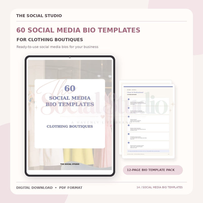 Clothing Boutiques – Social Media Bio Templates | The Social Studio