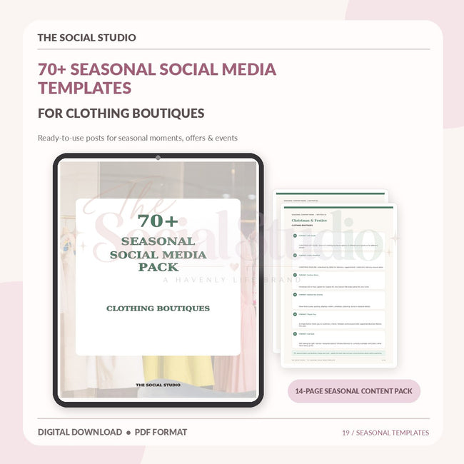 Clothing Boutiques – Seasonal Social Media Pack | The Social Studio
