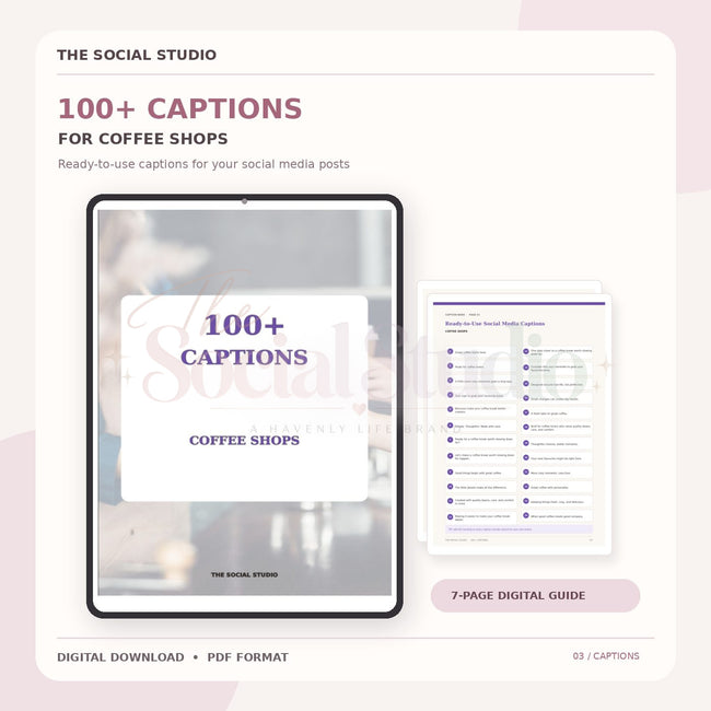 Coffee Shops – Caption Pack | The Social Studio
