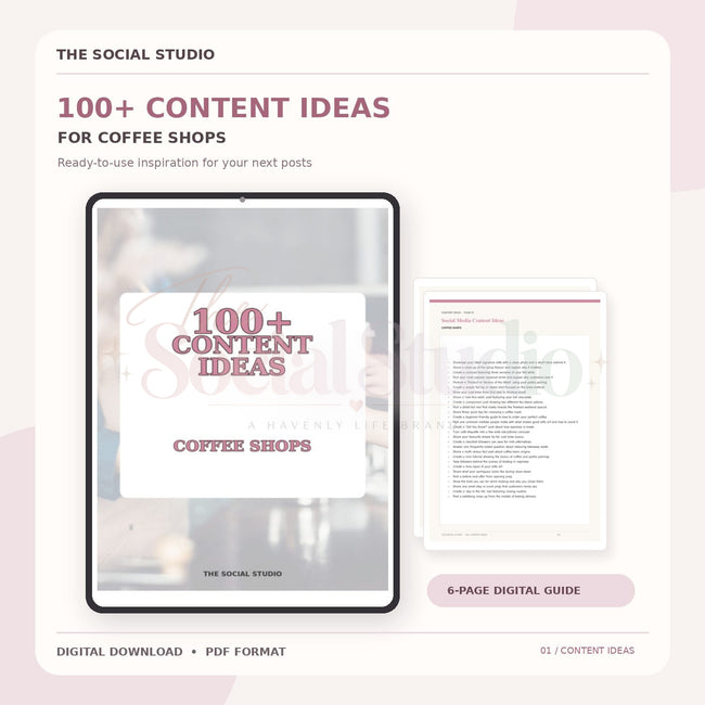 Coffee Shops – Content Ideas Pack | The Social Studio