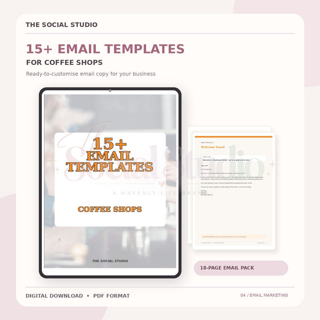 Coffee Shops – Email Templates Pack | The Social Studio