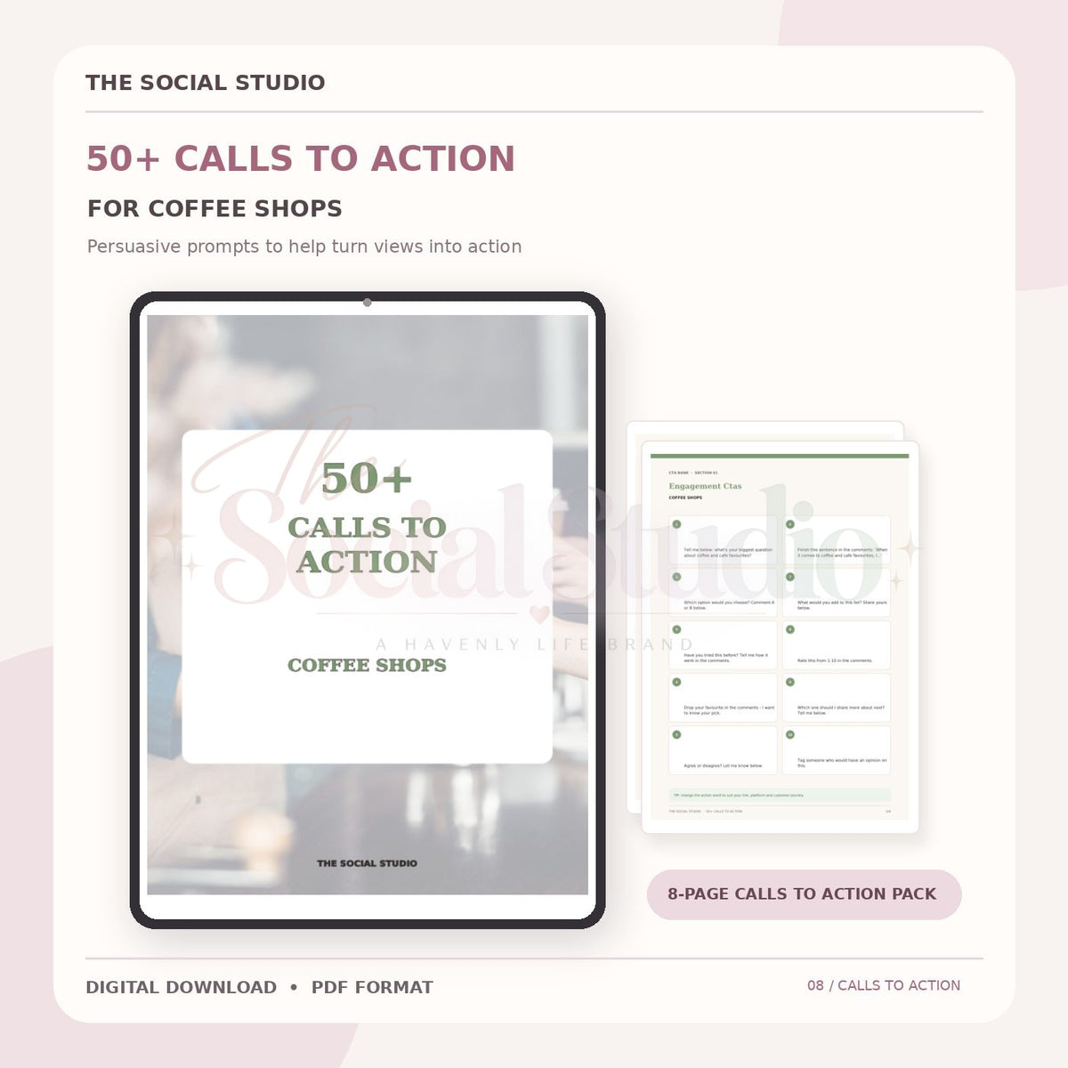 Coffee Shops – Calls to Action Pack | The Social Studio