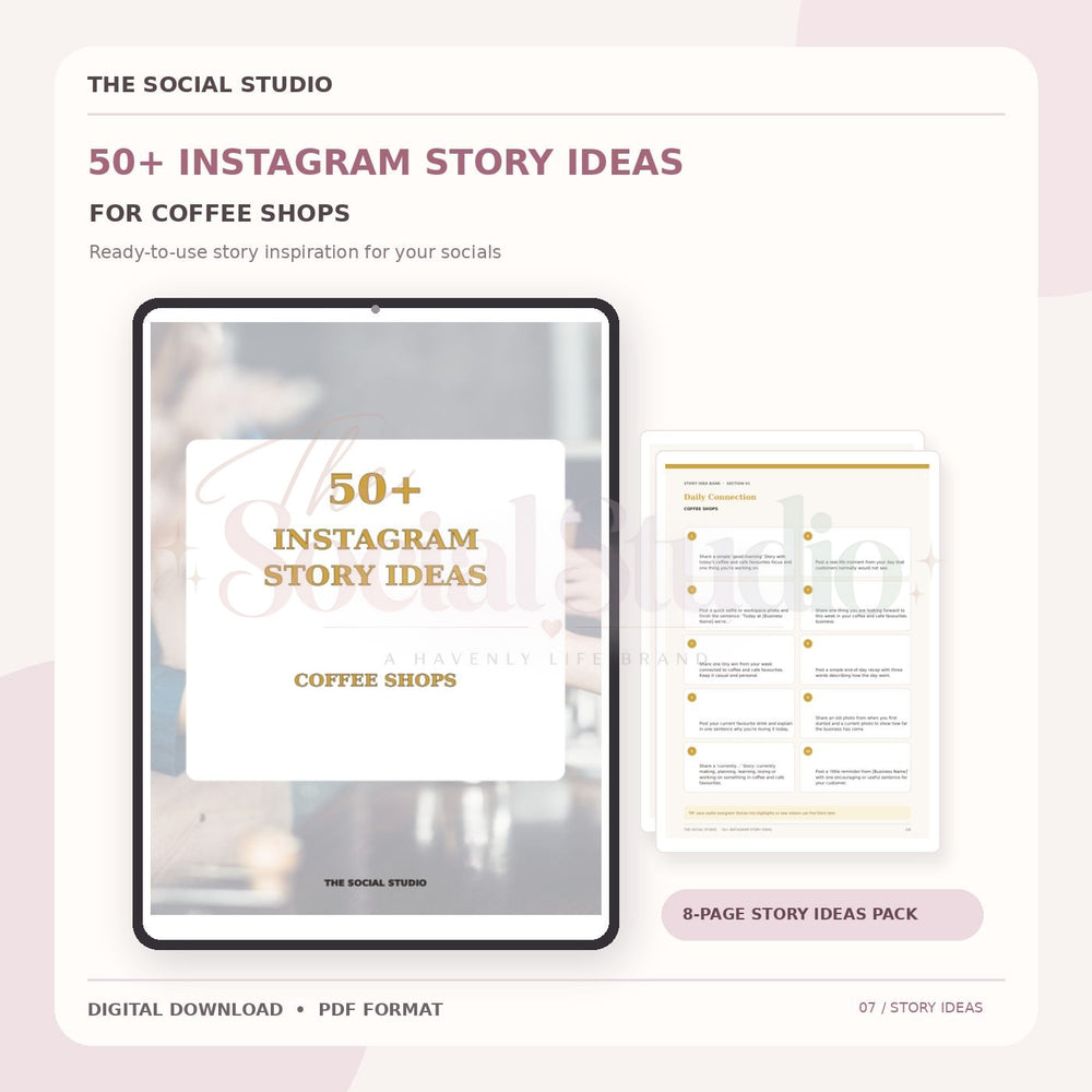 Coffee Shops – Instagram Story Ideas Pack | The Social Studio