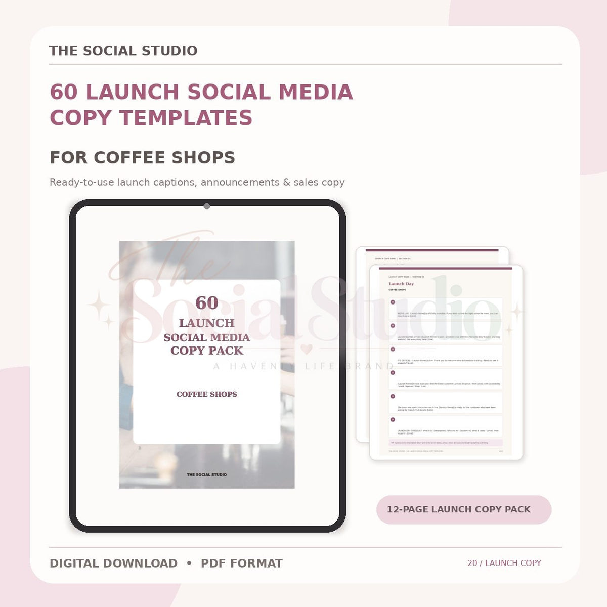 Coffee Shops – Launch Social Media Copy Pack | The Social Studio