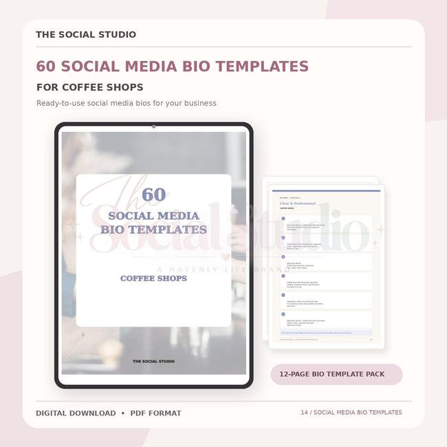 Coffee Shops – Social Media Bio Templates | The Social Studio