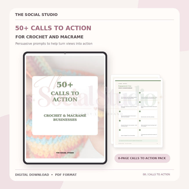 Crochet & Macramé – Calls to Action Pack | The Social Studio