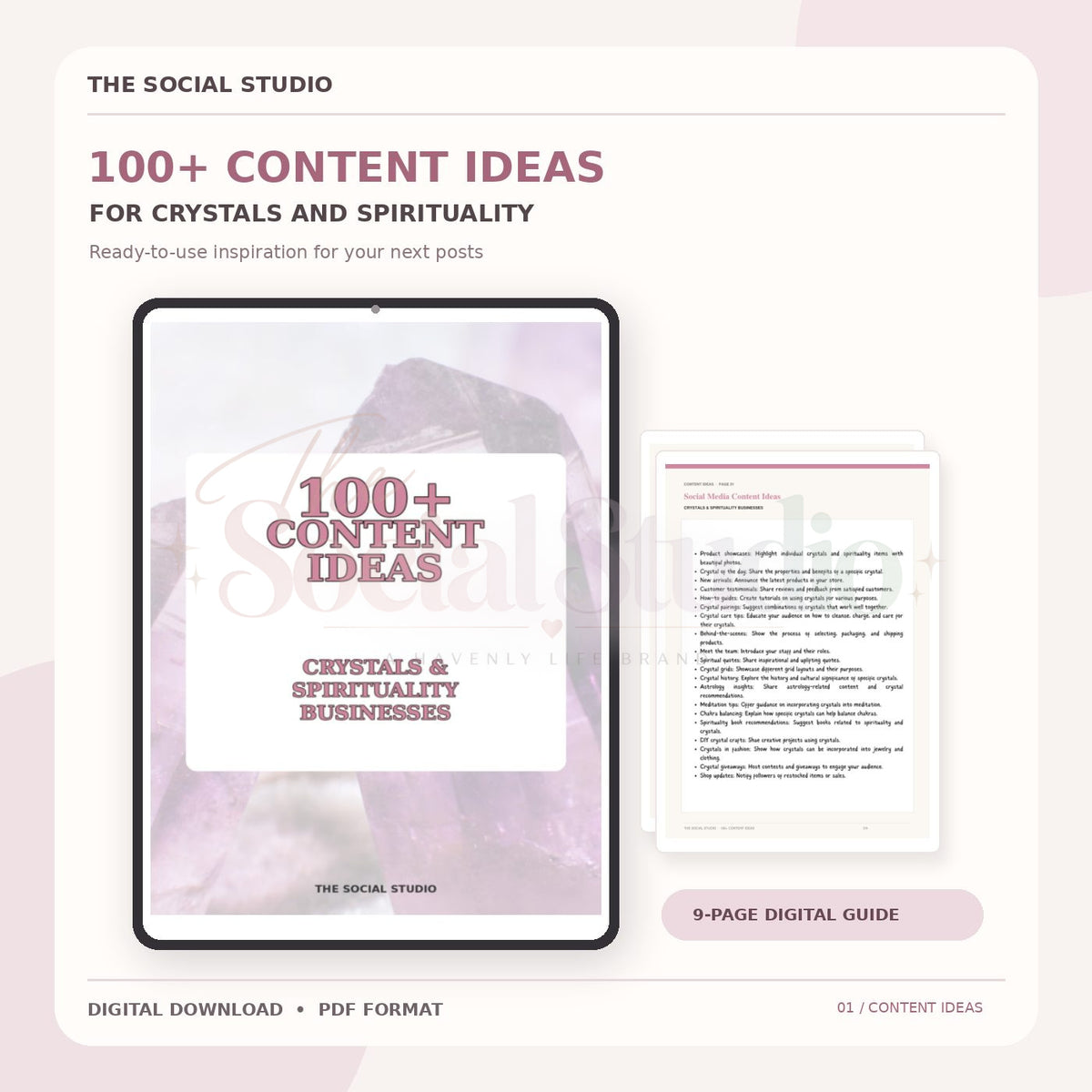 Crystals & Spirituality – Content Ideas Pack | The Social Studio
