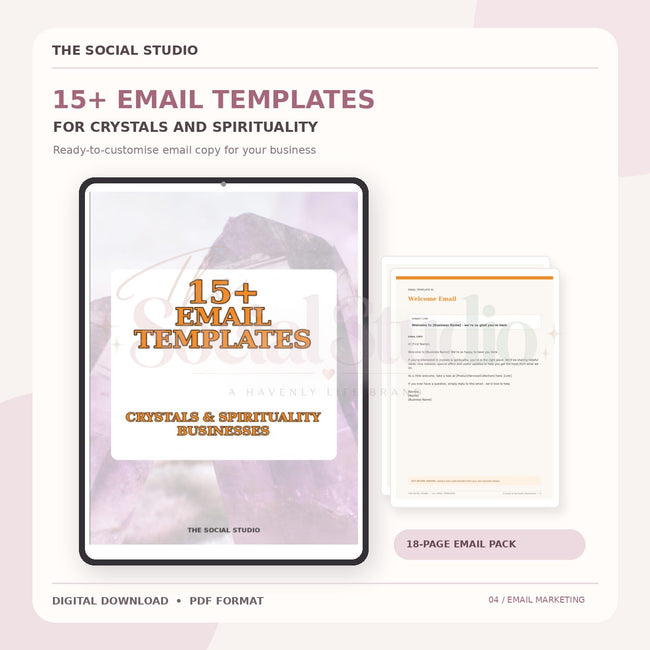 Crystals & Spirituality – Email Templates Pack | The Social Studio