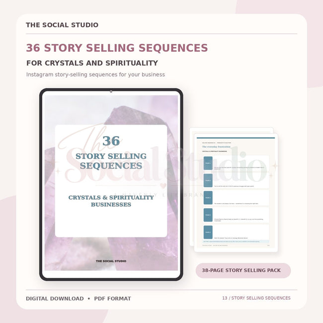 Crystals & Spirituality – Instagram Story Selling Sequences | The Social Studio