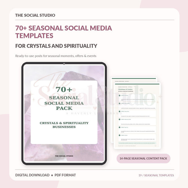 Crystals & Spirituality – Seasonal Social Media Pack | The Social Studio