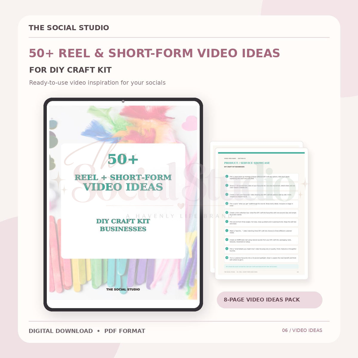 DIY Craft Kits – Reels & Short-Form Video Ideas Pack | The Social Studio