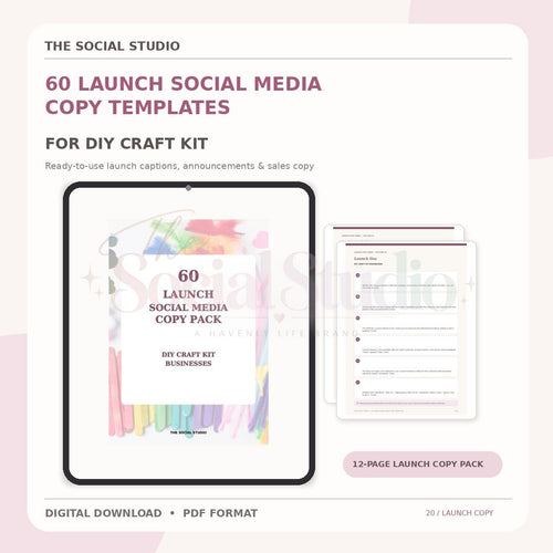 DIY Craft Kits – Launch Social Media Copy Pack | The Social Studio