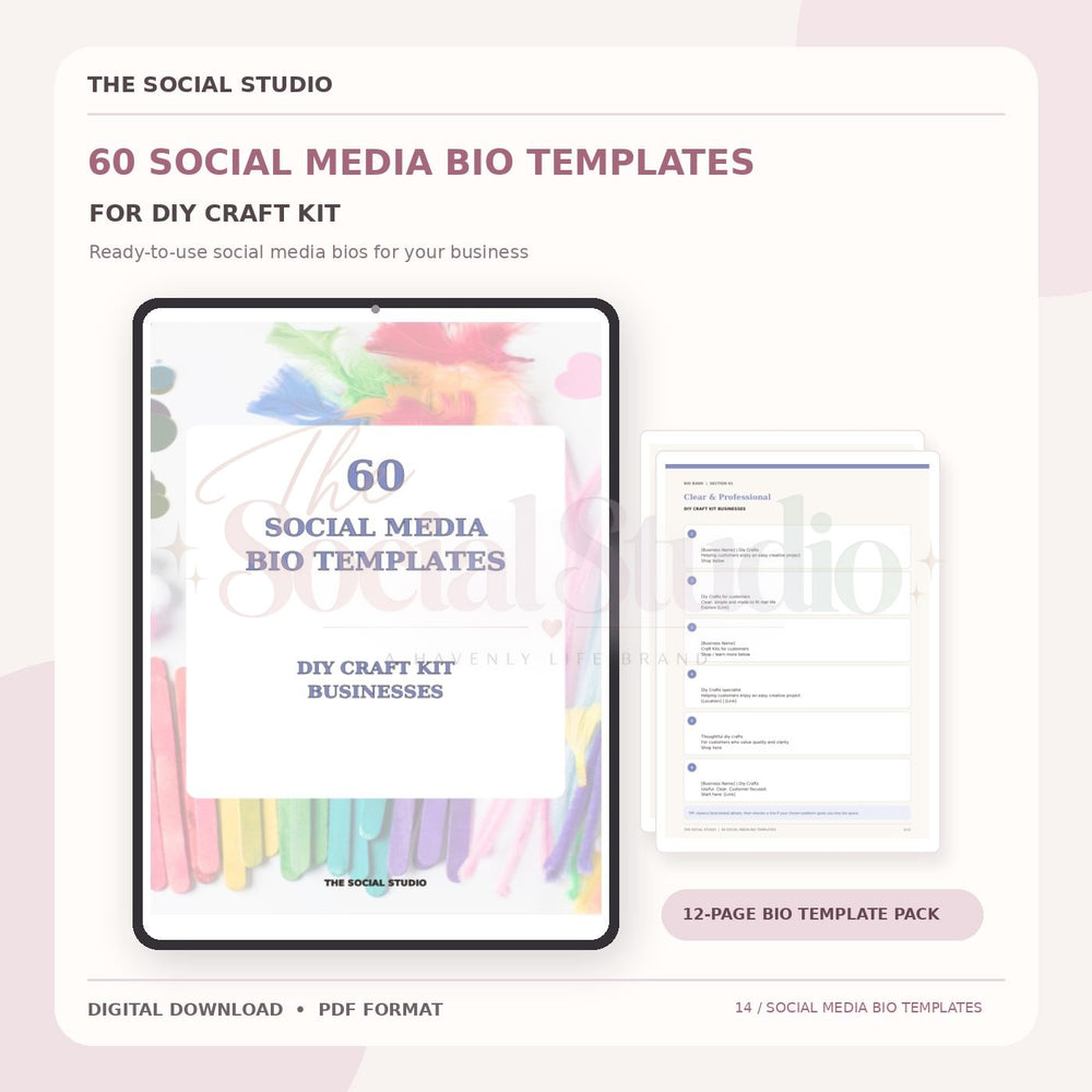 DIY Craft Kits – Social Media Bio Templates | The Social Studio
