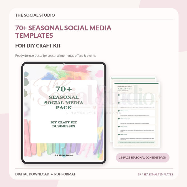 DIY Craft Kits – Seasonal Social Media Pack | The Social Studio