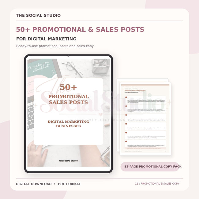 Digital Marketing – Promotional & Sales Post Templates | The Social Studio