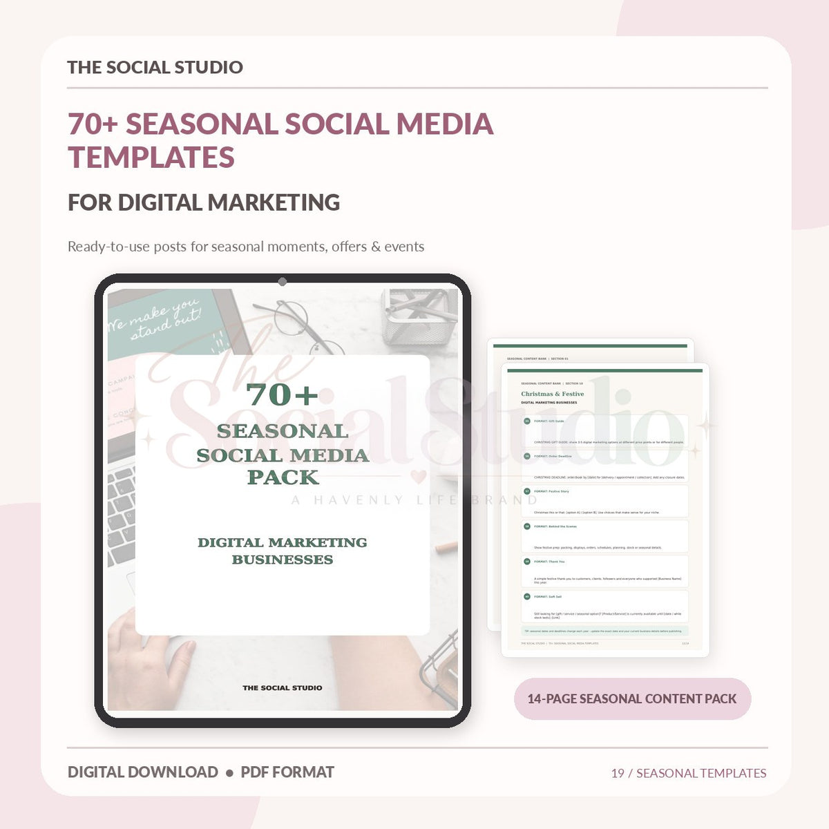 Digital Marketing – Seasonal Social Media Pack | The Social Studio