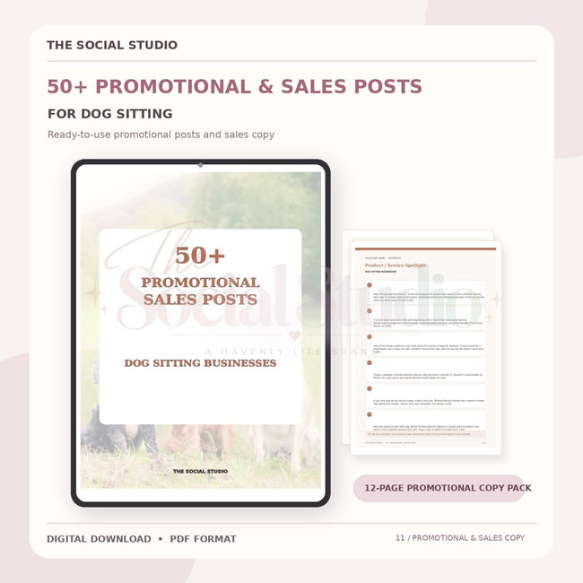 Dog Sitting Business – Promotional & Sales Post Templates | The Social Studio