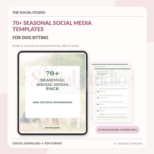 Dog Sitting Business – Seasonal Social Media Pack | The Social Studio