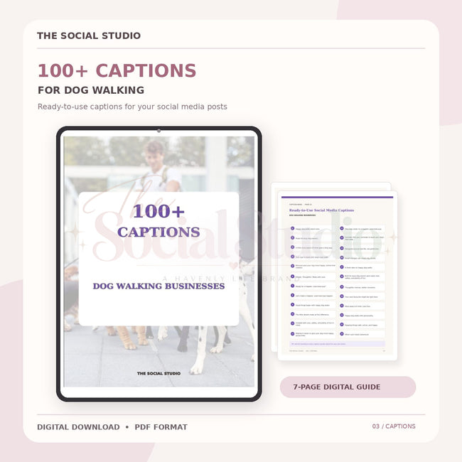 Dog Walker – Caption Pack | The Social Studio