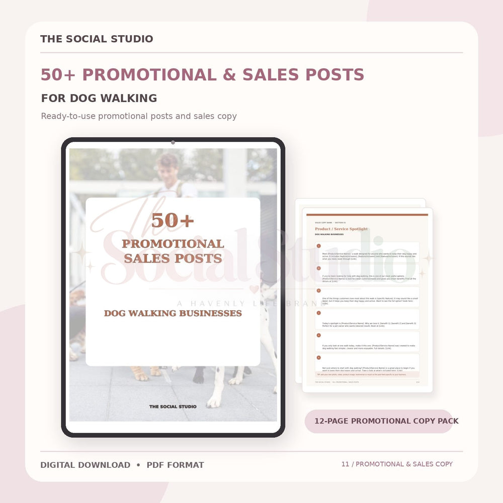 Dog Walker – Promotional & Sales Post Templates | The Social Studio