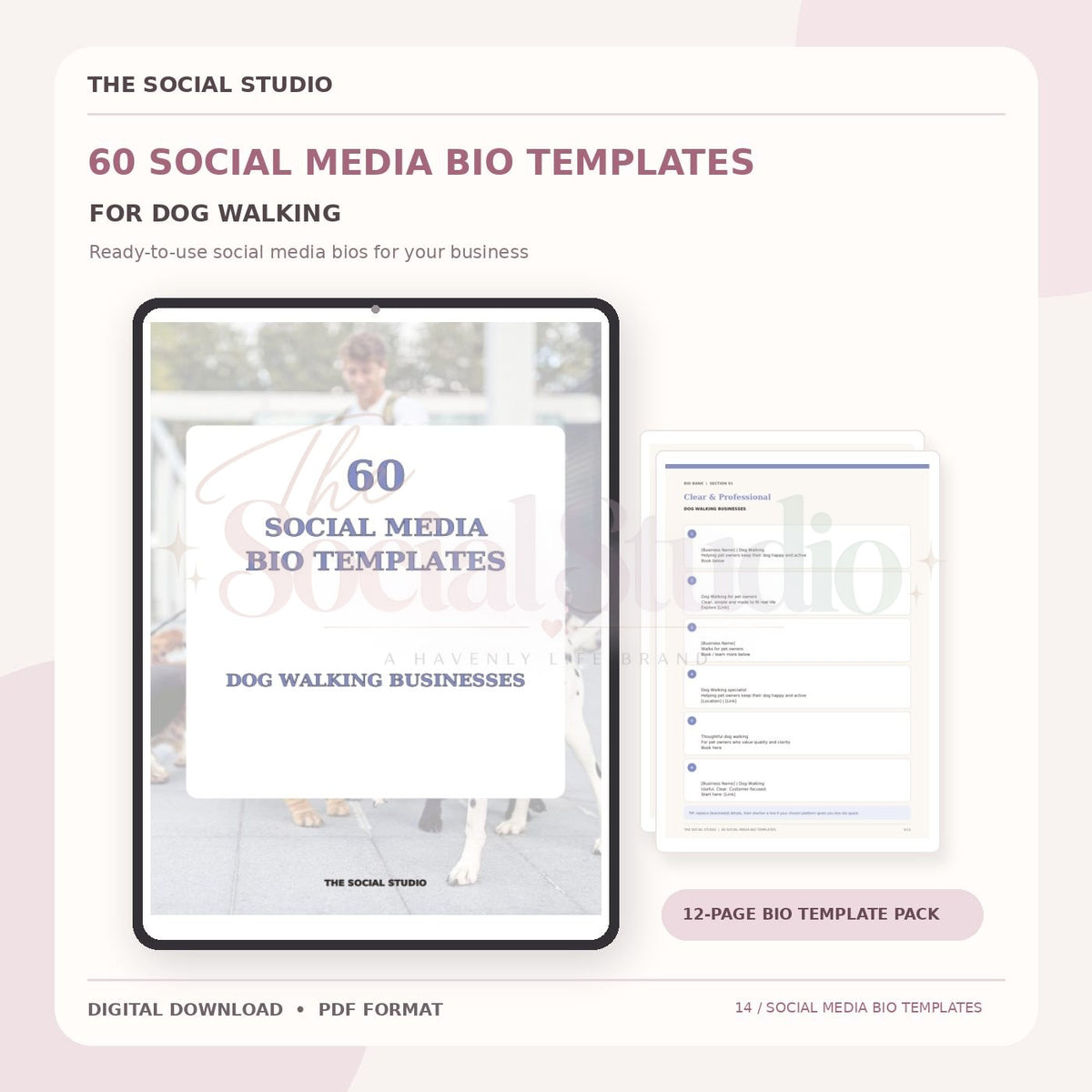 Dog Walker – Social Media Bio Templates | The Social Studio