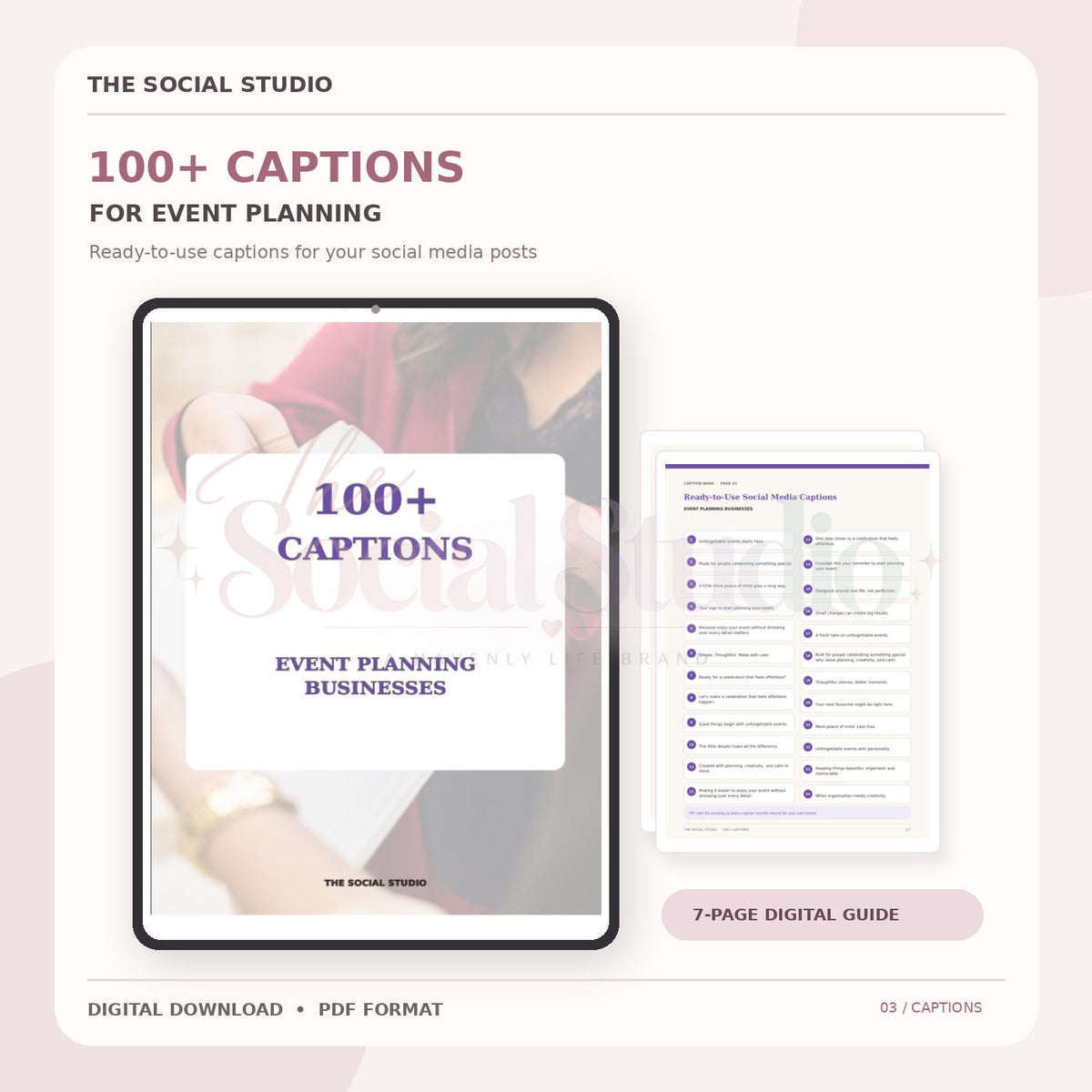 Event Planning – Caption Pack | The Social Studio