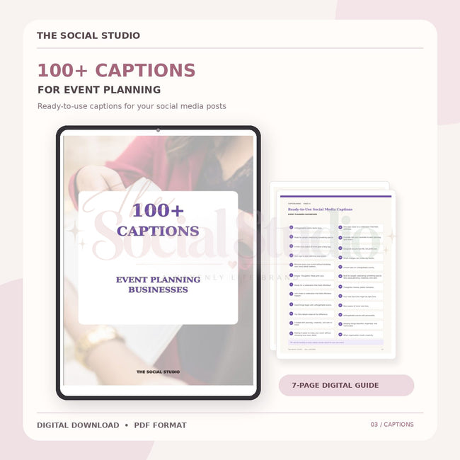 Event Planning – Caption Pack | The Social Studio