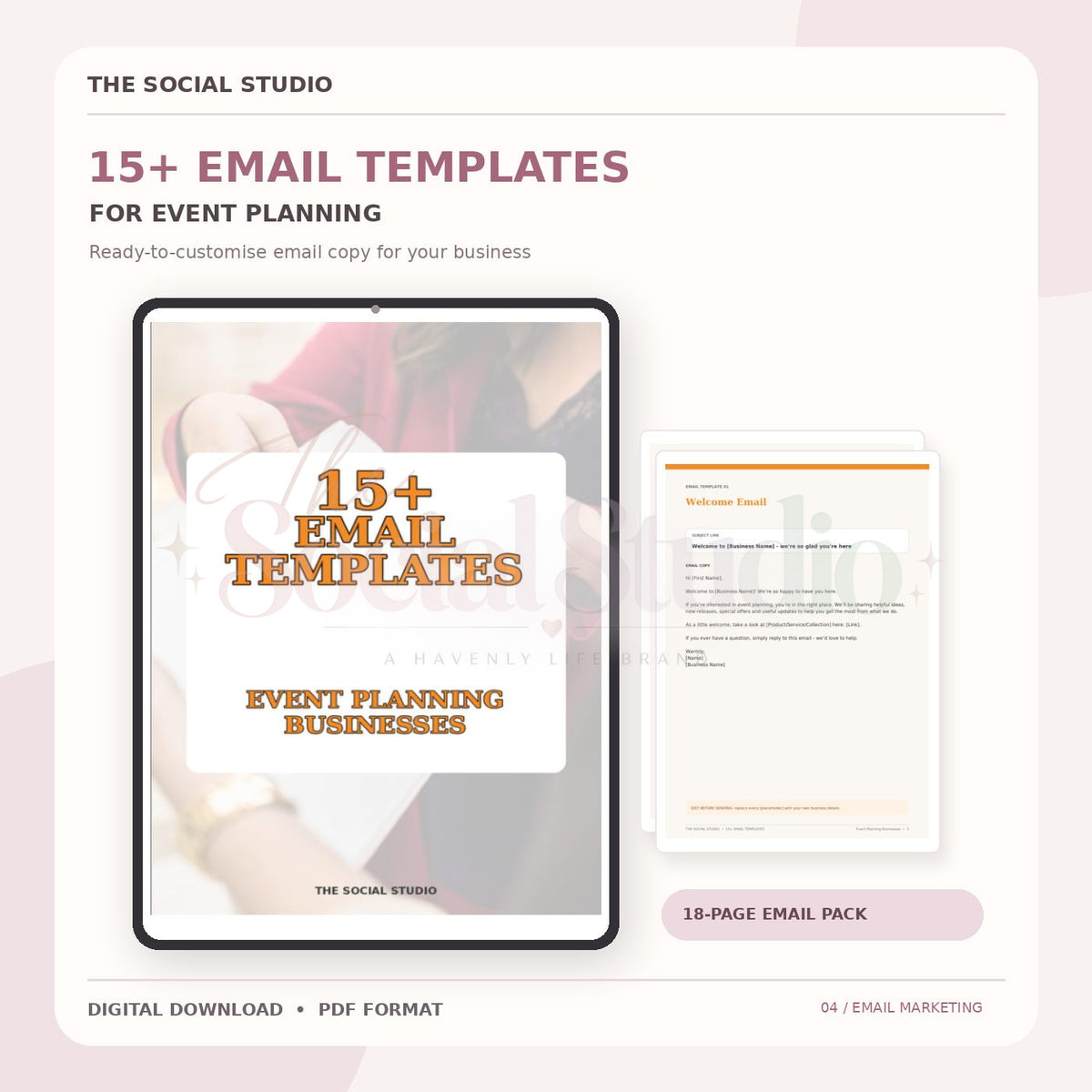 Event Planning – Email Templates Pack | The Social Studio