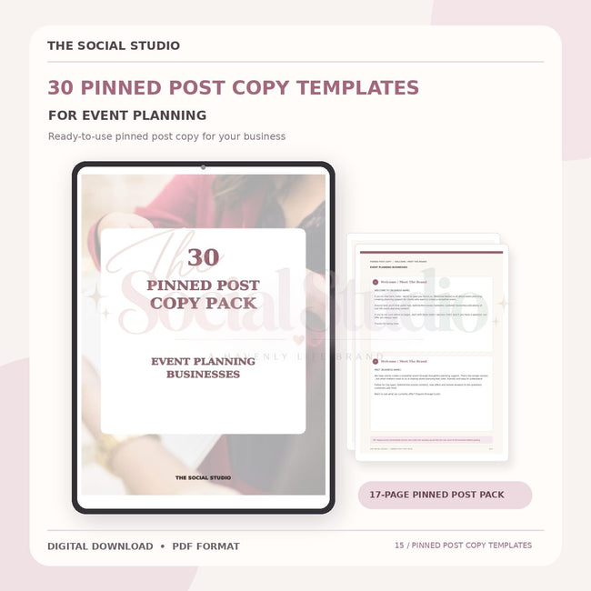 Event Planning – Pinned Post Copy Pack | The Social Studio