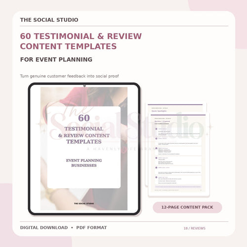Event Planning – Testimonial & Review Content Templates