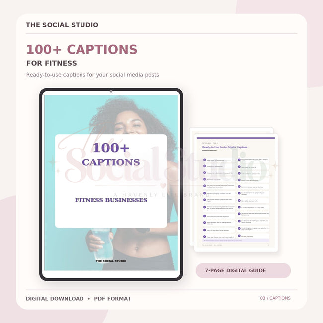 Fitness – Caption Pack | The Social Studio