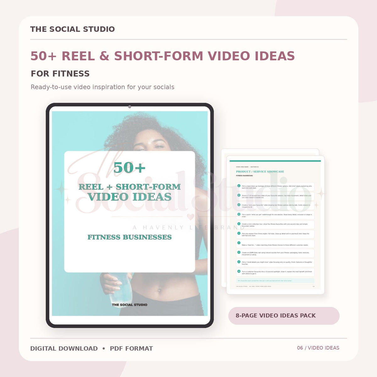 Fitness – Reels & Short-Form Video Ideas Pack | The Social Studio