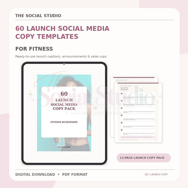 Fitness – Launch Social Media Copy Pack | The Social Studio