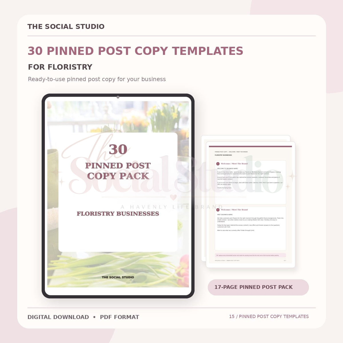 Floristry – Pinned Post Copy Pack | The Social Studio