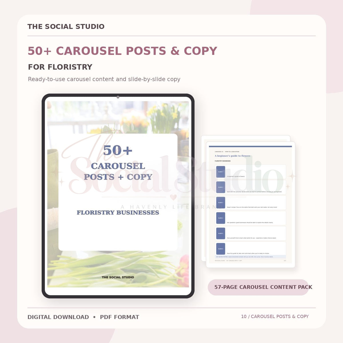 Floristry – Carousel Ideas & Copy Pack | The Social Studio