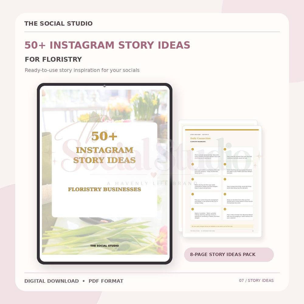 Floristry – Instagram Story Ideas Pack | The Social Studio